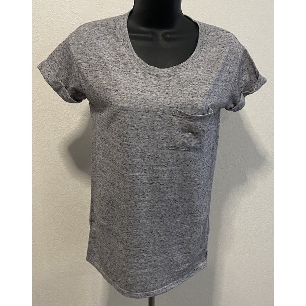 Awake Juniors Size XS  T-Shirt Heather Gray Cuffed Sleeves